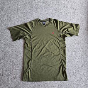 Vintage 90s Nike Embroidered Swoosh T Shirt Adult Medium Olive Green Mens Logo